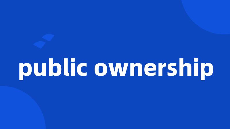 public ownership