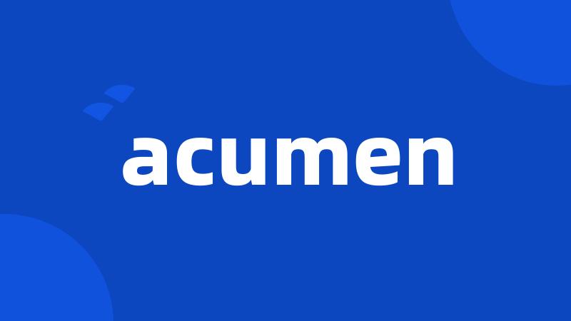 acumen