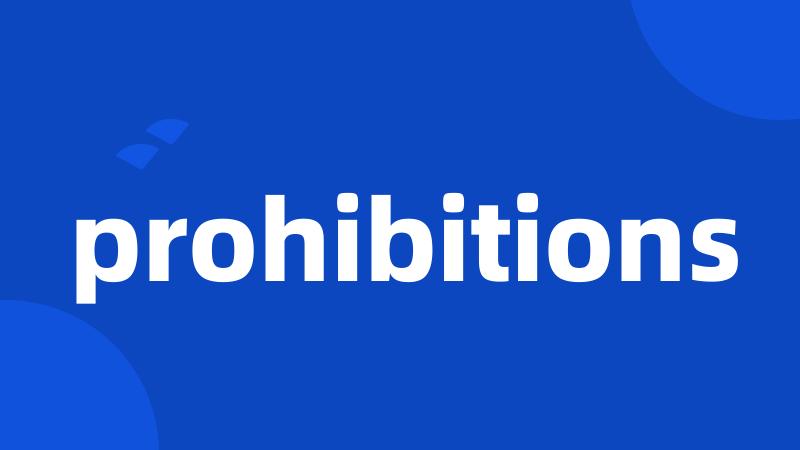 prohibitions