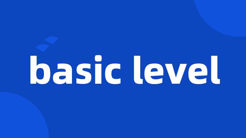 basic level