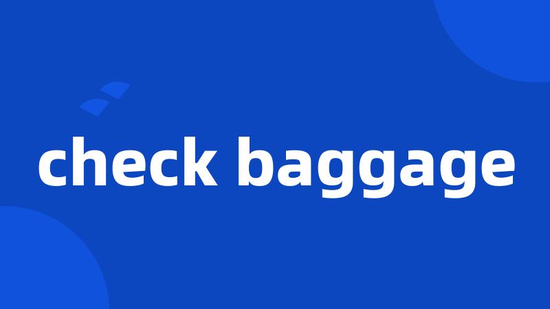 check baggage