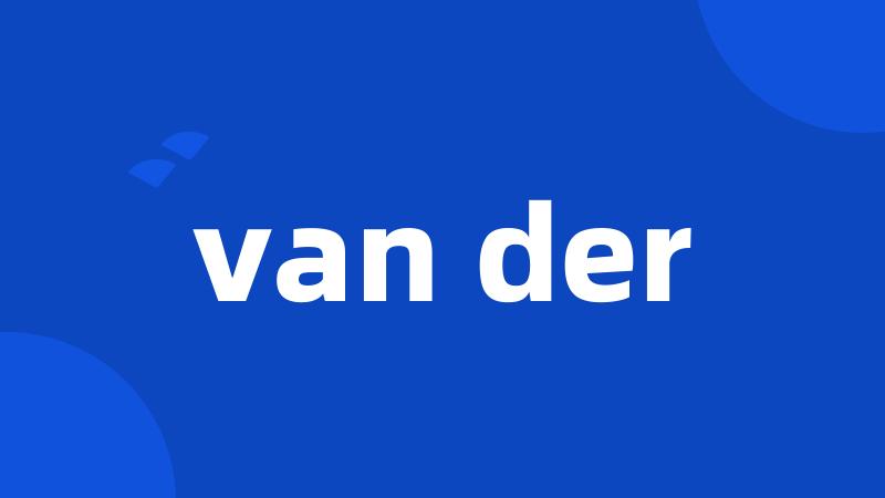 van der