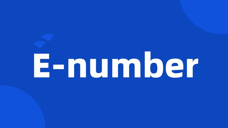 E-number