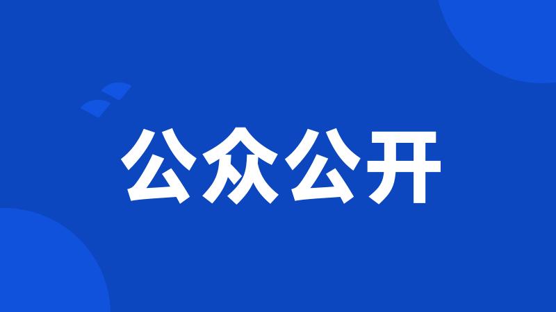 公众公开