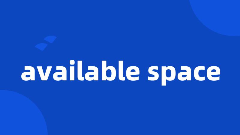 available space