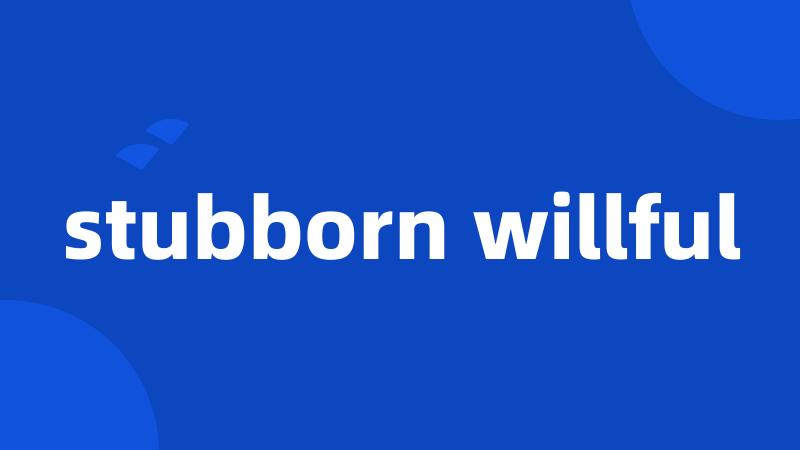 stubborn willful