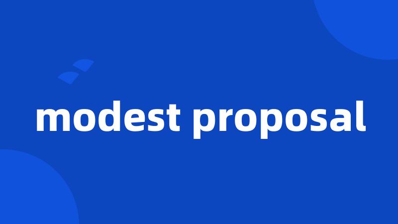 modest proposal