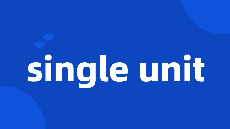 single unit