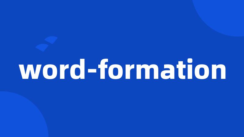 word-formation