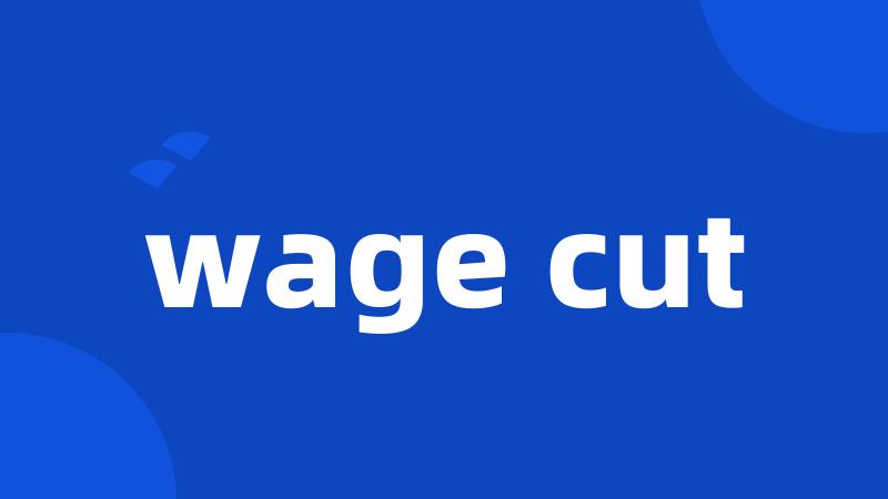 wage cut