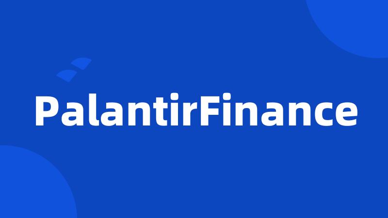 PalantirFinance