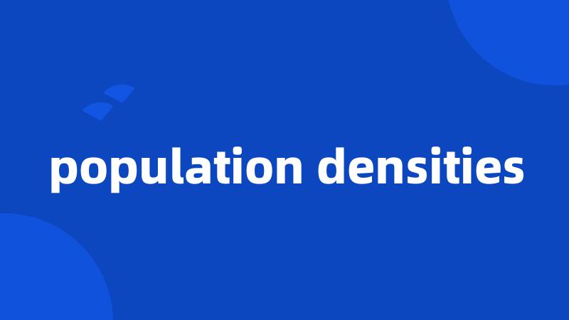 population densities