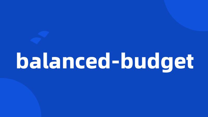 balanced-budget