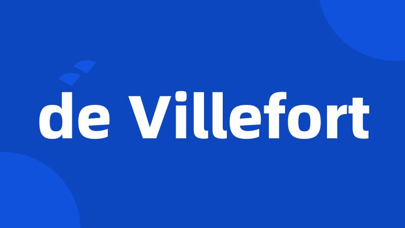 de Villefort
