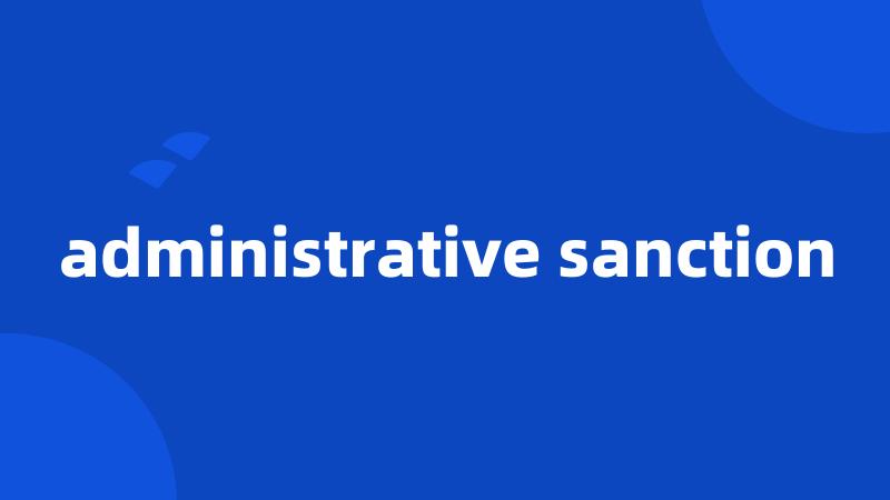 administrative sanction