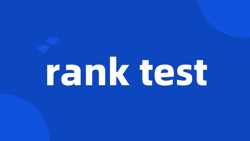 rank test