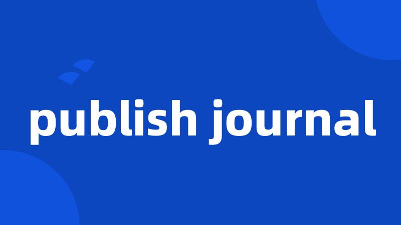 publish journal