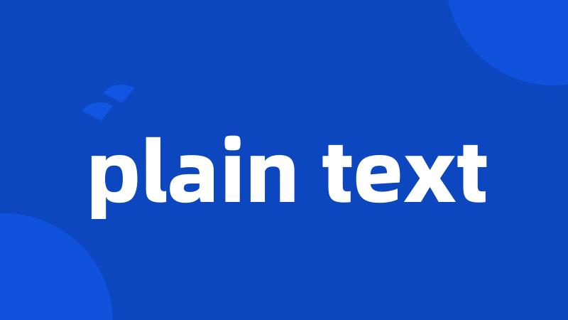 plain text