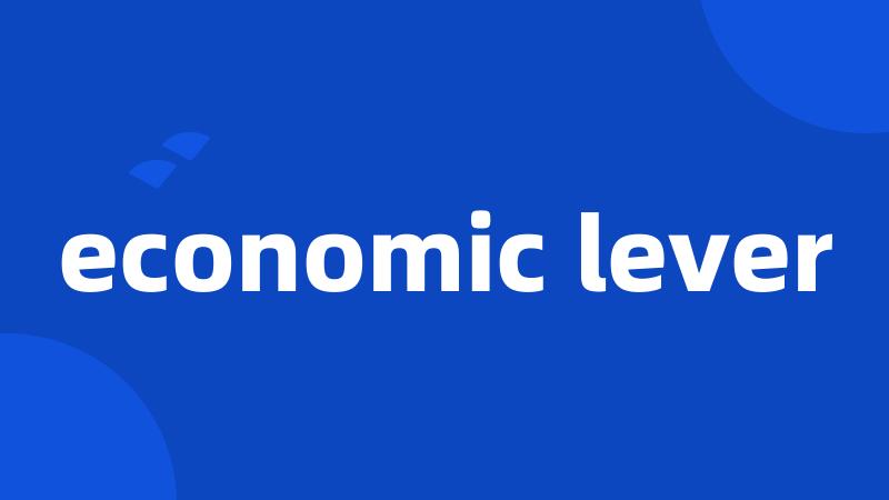 economic lever