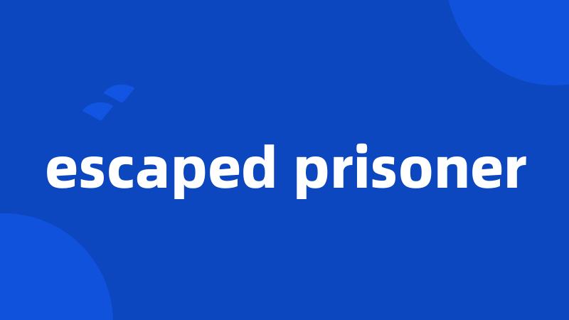 escaped prisoner