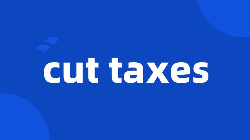 cut taxes