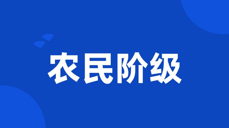 农民阶级