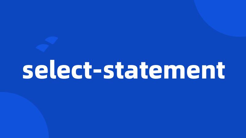 select-statement