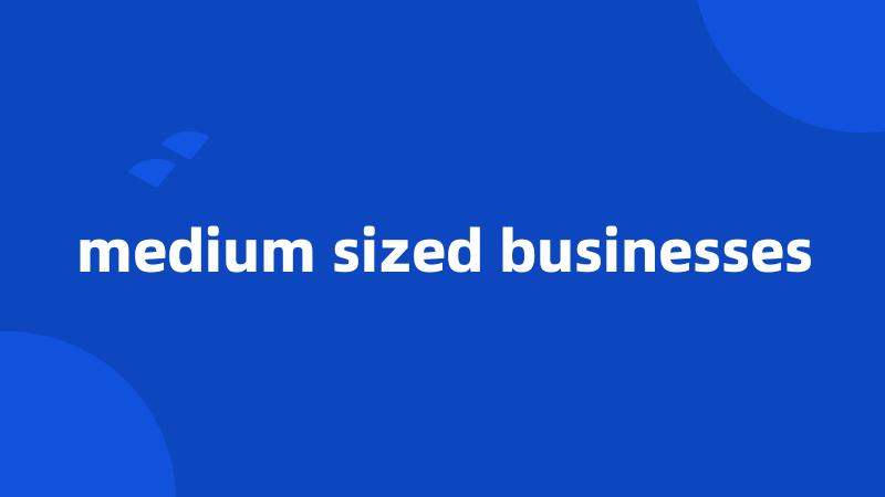 medium sized businesses