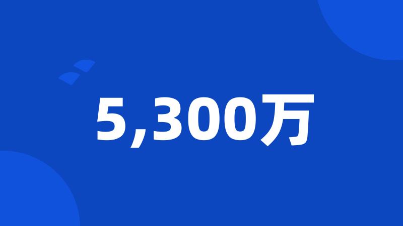 5,300万