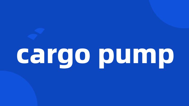 cargo pump
