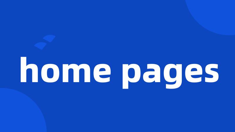 home pages