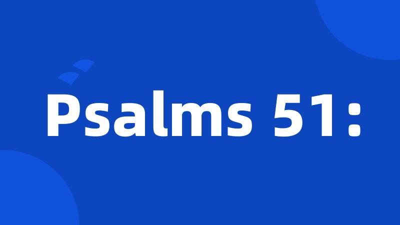 Psalms 51: