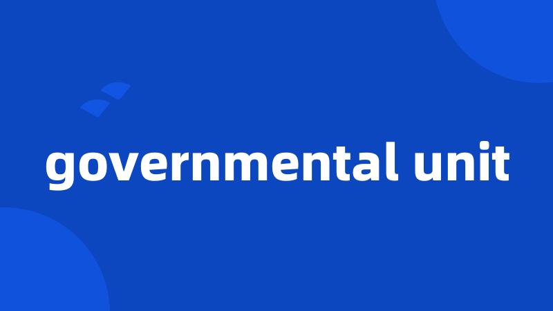 governmental unit