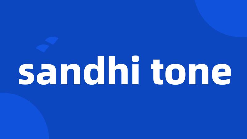 sandhi tone