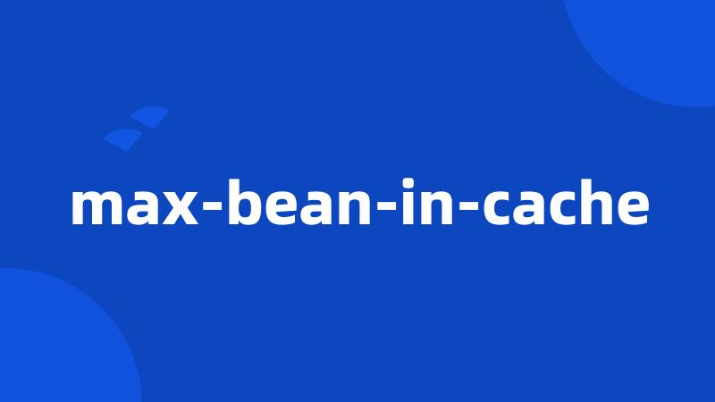 max-bean-in-cache