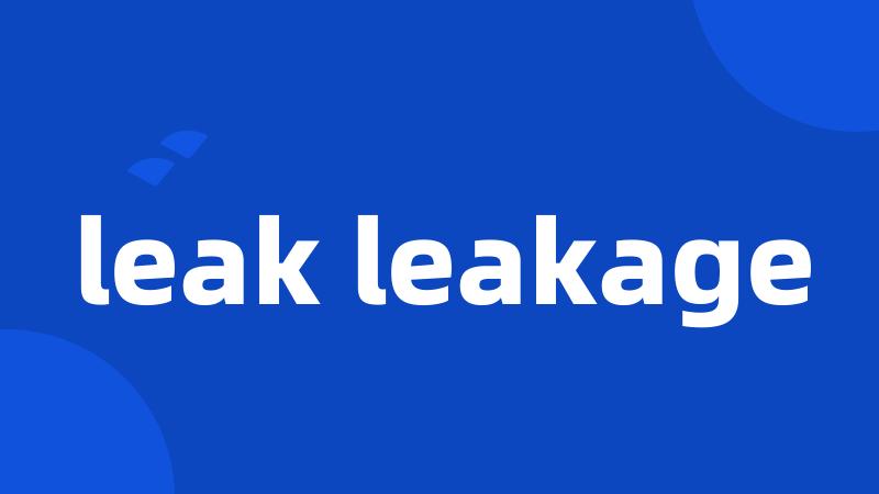 leak leakage