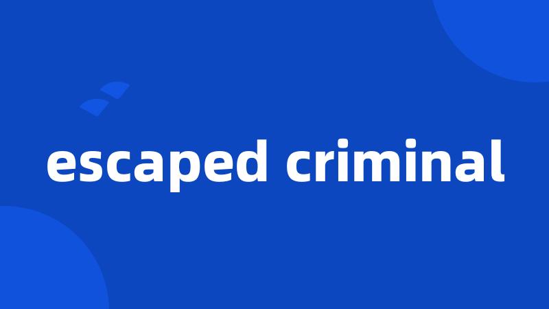 escaped criminal