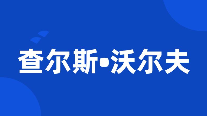 查尔斯•沃尔夫