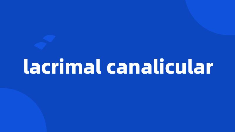 lacrimal canalicular