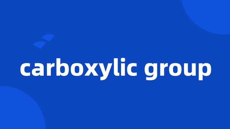carboxylic group