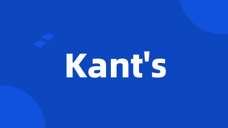 Kant's