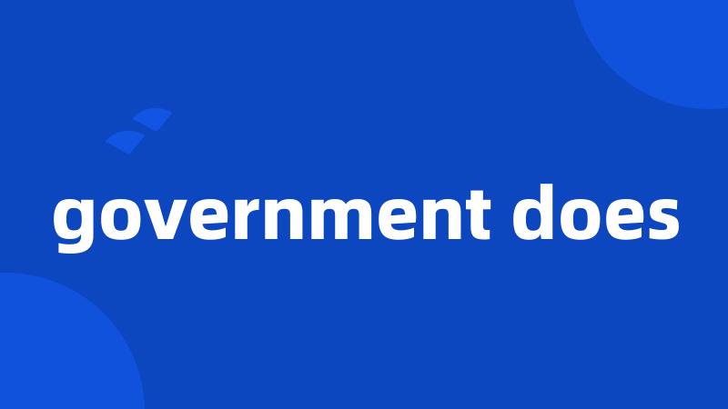 government does