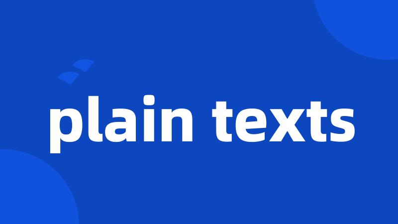 plain texts