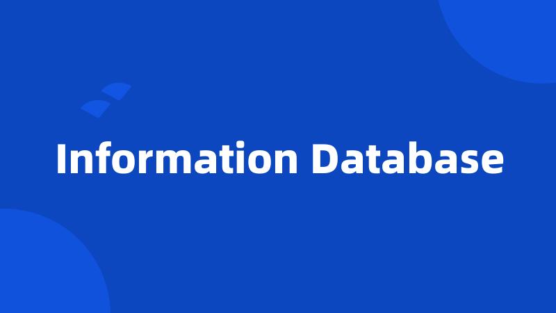 Information Database
