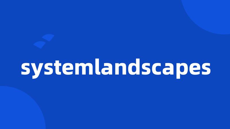 systemlandscapes