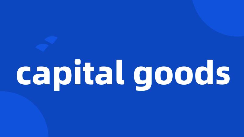 capital goods