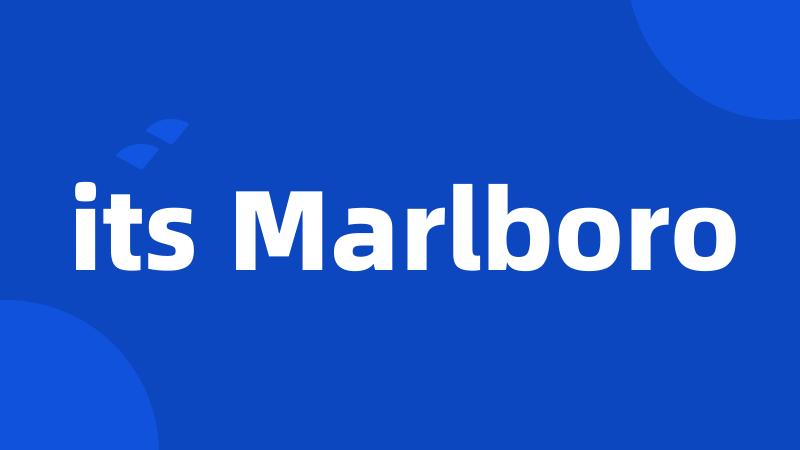 its Marlboro