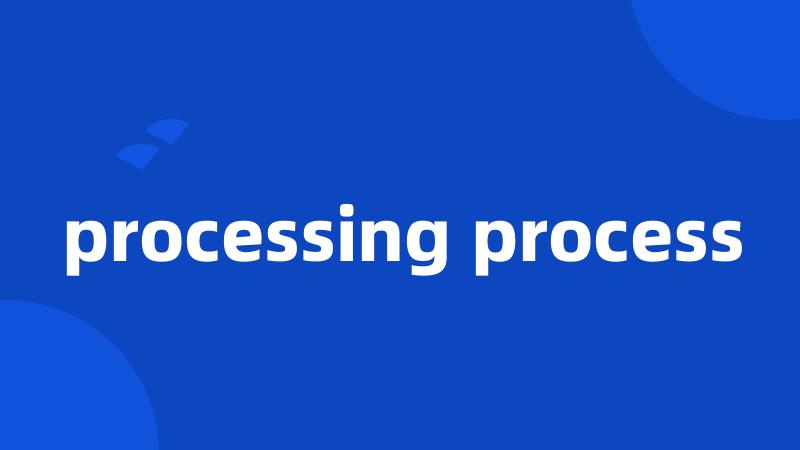 processing process