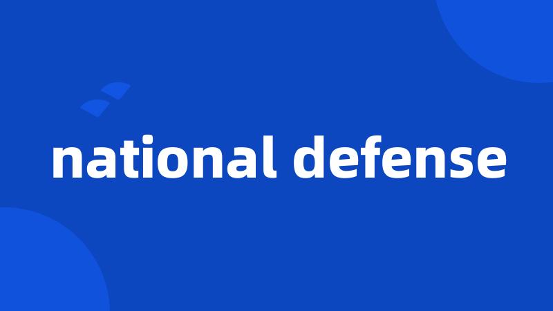national defense