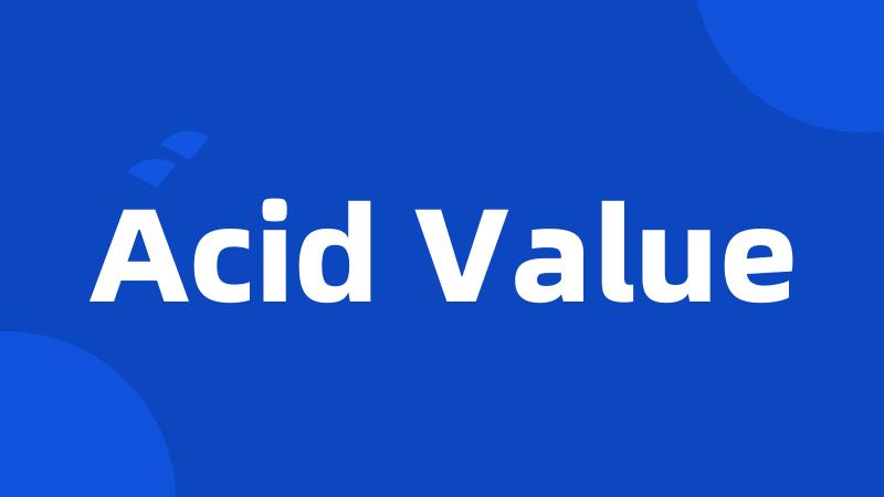 Acid Value